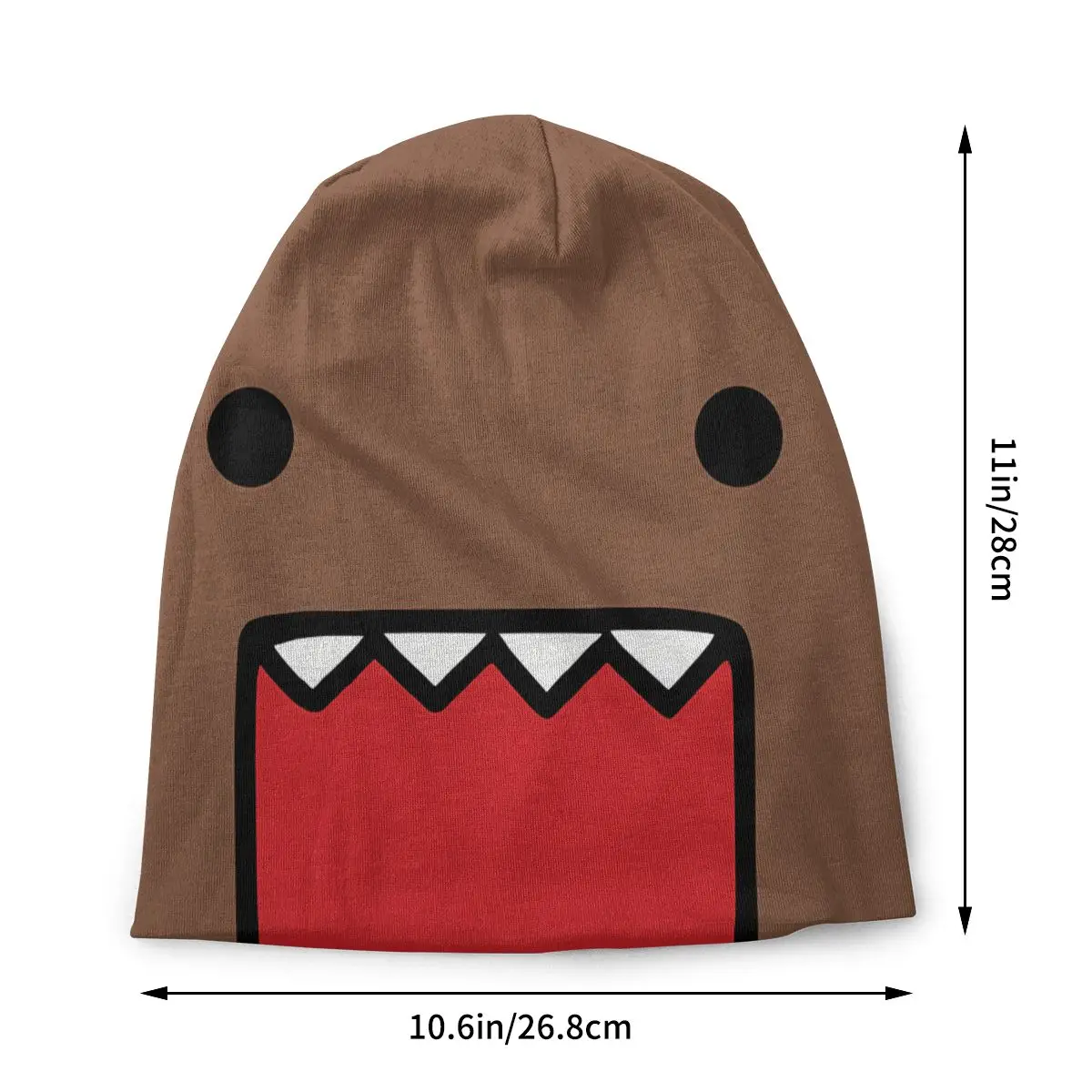 Brown Anime Domo Kun Autumn Female Thin Beanies Outdoor Unisex Skullies Bonnet Hats