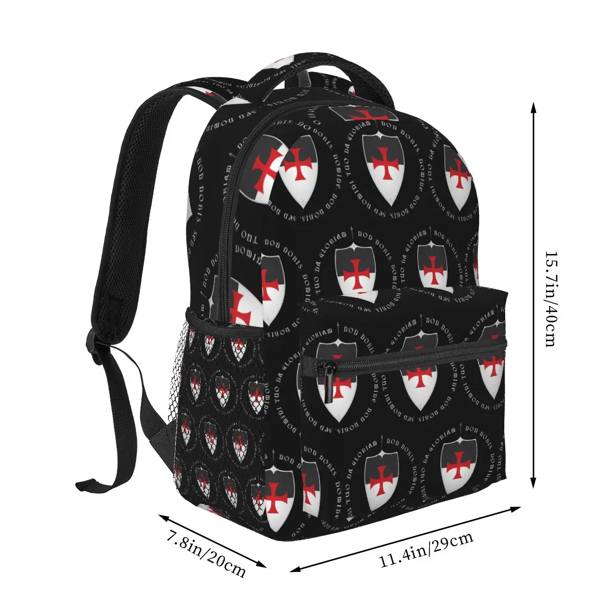 Knights Templar Cross Shield Symbol Medieval Sword Emblem Secret Order Backpack Student Boys Girls BookBag Computer Shoulder Bag