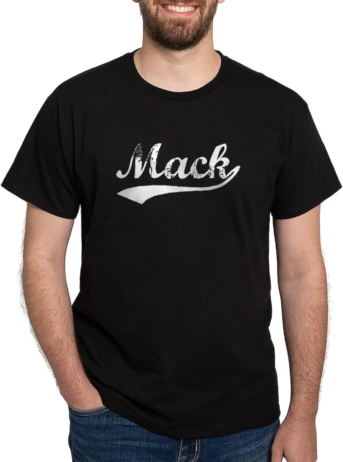 CafePress Vintage Mack (Silver) Dark T Shirt Men's 100% Cotton, Classic Graphic Dark T-Shirt