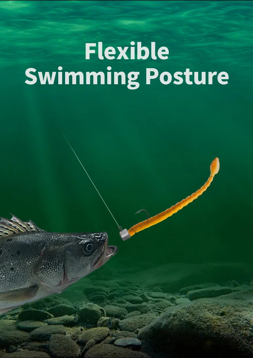 15 teile/paket Schwimmende Angeln Weiche Köder 110mm Pailletten Wurm Silikon Swimbaits Lockt Pesca Bass Karpfen Angeln Tackle Köder – Detail 9