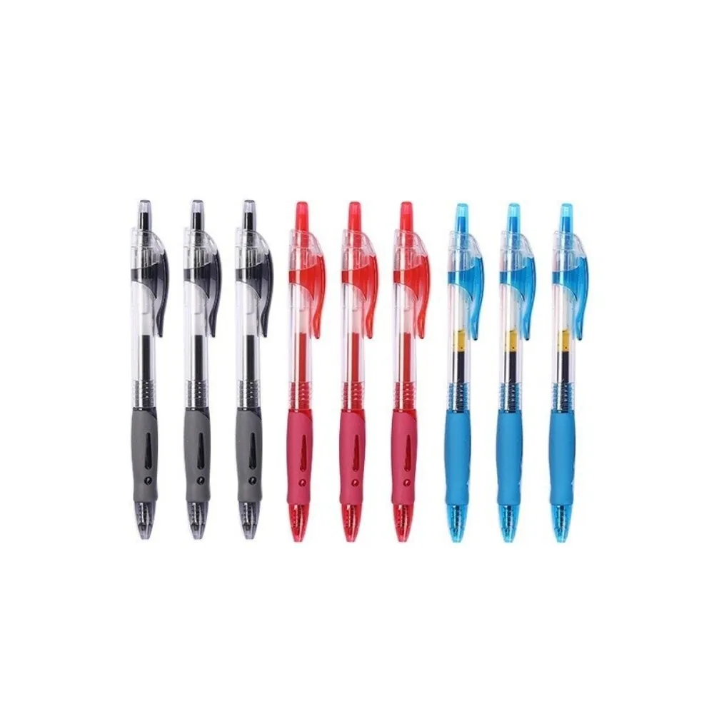 

6Pcs Durable Retractable Gel Pens 0.5mm Black/Red/Blue Ink Ballpoint Pen Replaceable Refills Pens Office Supplies