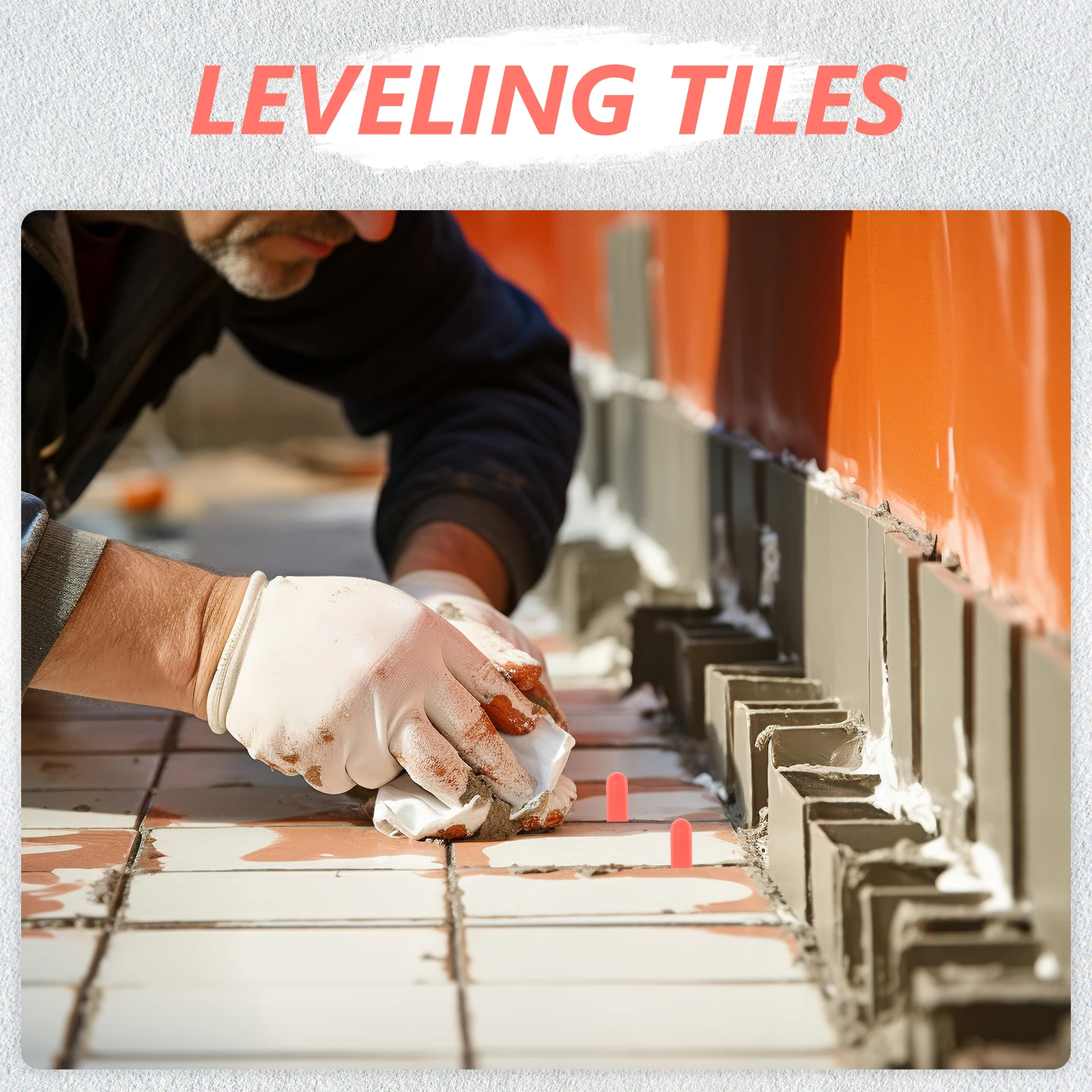 

100 Pcs Red 5mm Tile Leveling System Plastic Spacers for Installation Wedges Ceramic Tiles Grout Gap Adjusters