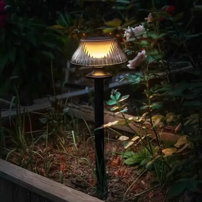 Solar LED Post Light Outdoor Waterproof IP65 60cm Die Cast Aluminum Landscape Park Lawn Light Sensor CRI90 5 Year Warranty