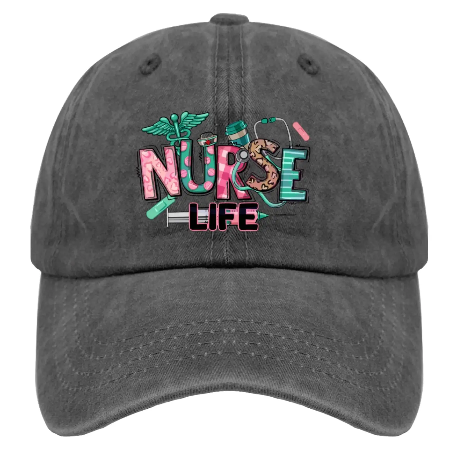 

Nurse Life Baseball Cap Adult Denim Hat Washed Cotton Fashion Cap Unisex Adjustable Streetwear Outdoor Sports