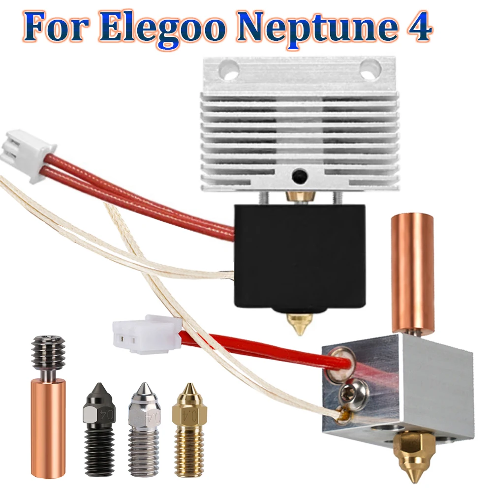 Kit Hotend para Elegoo Neptune 4, pieza de impresora 3D, Bimetal Heatbreak, bloque de calor, termistor para Neptune 4 Pro, cabezal de impresión