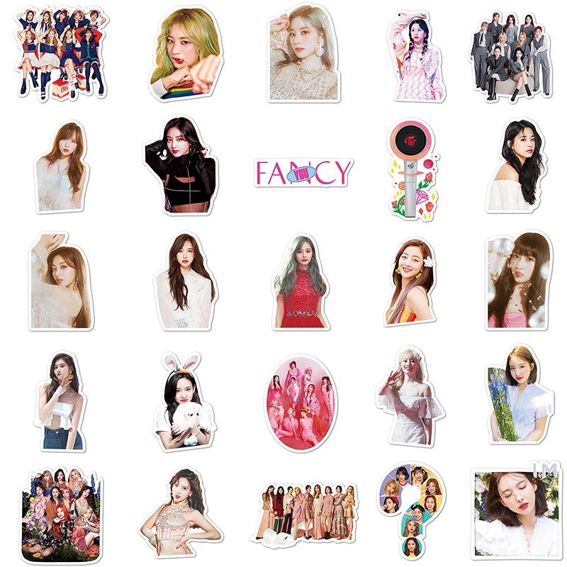 50PCS Twice Combination DIY Graffiti Stickers Popular Singer Sana Momo Refrigerator/laptop Party Decoration Originality Sticker