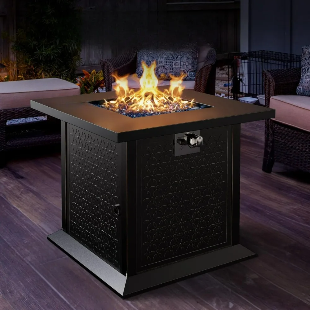 

Gas Fire Pit Table, 60,000 BTU Propane Pits for Outside, 2 in 1 Firepit Table Gatherings Parties on Patio Deck Garden Backyard