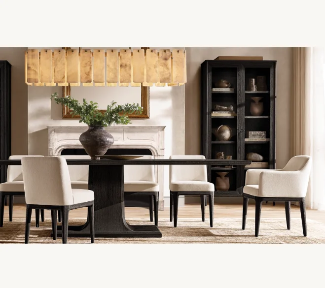 #New Arrival Luxury Dining Furniture Solid Oak Wood Rectangular Dining Table