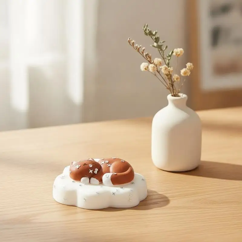 Cloud Cat Anti Stress Squeeze Toy Soft Sensory  Toy Anxiety Relief for Home Office Travel Pocket Size
