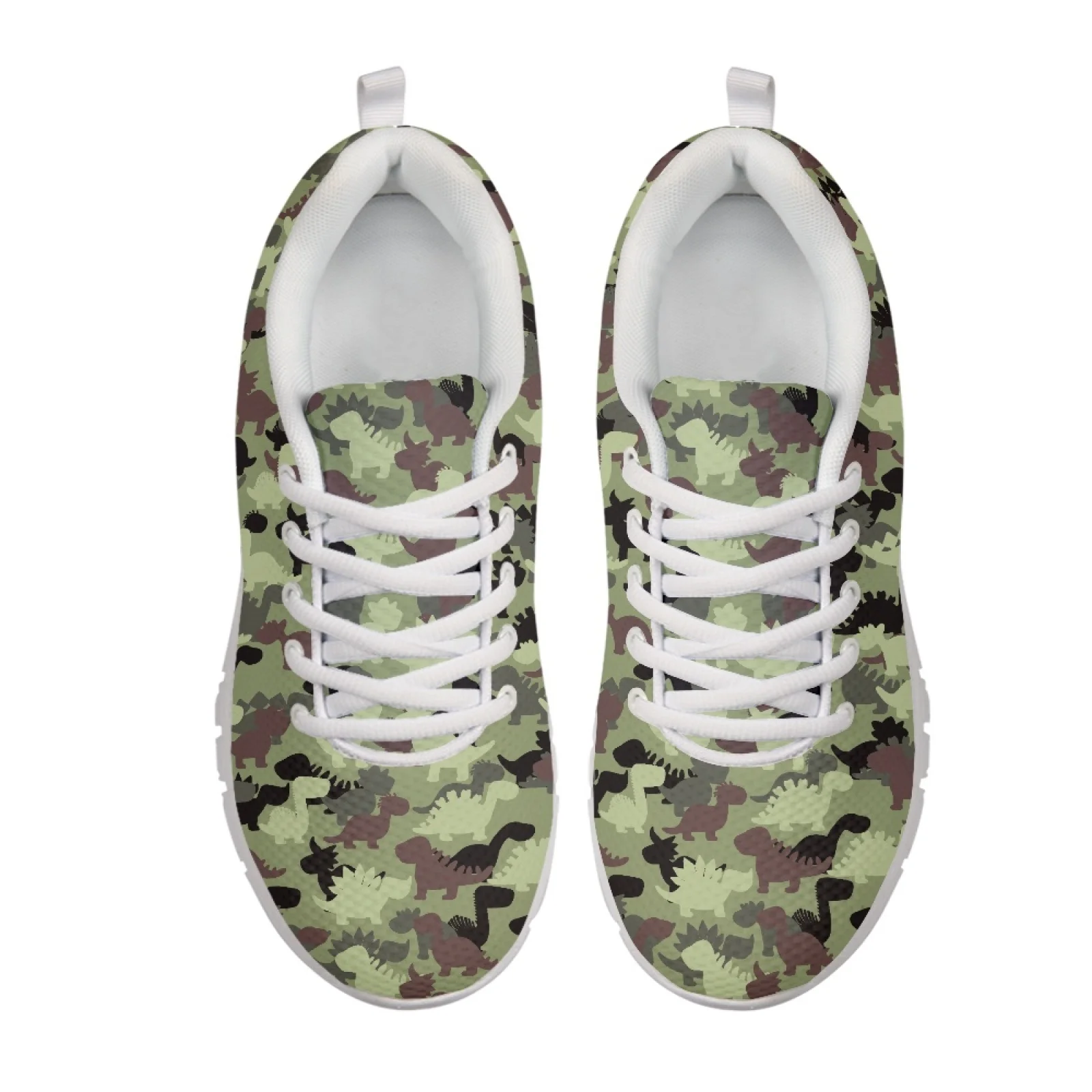 Coloranimal Anti-Slip Lightweight Athletic Sneaker for Women Women Sneakers for Hunting Colorful Dinosaur Pattern