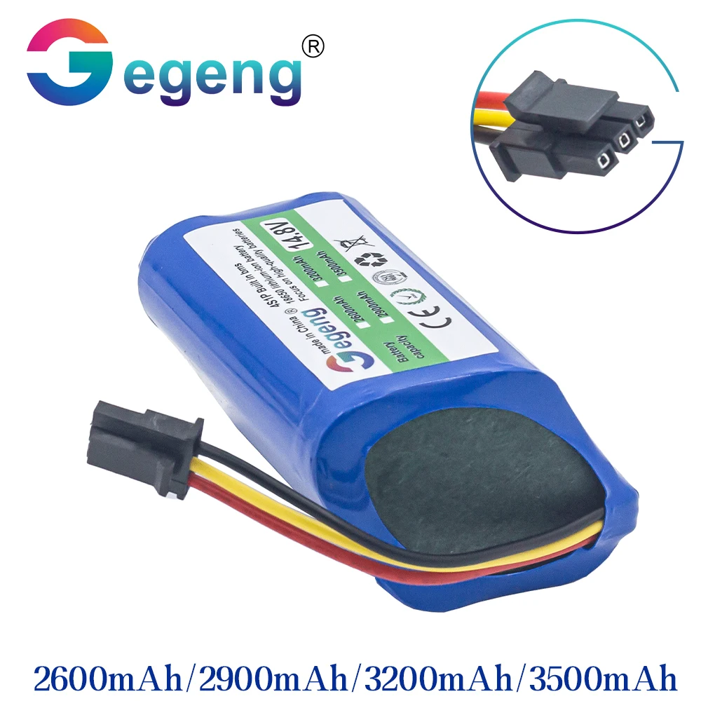 

GEGENG14.4v/14.8v 2600/2900/3200/3500mah li-ion battery for liectroux battery b6009 q7000 q8000 zk808 dh860 robot hoover 4s1p