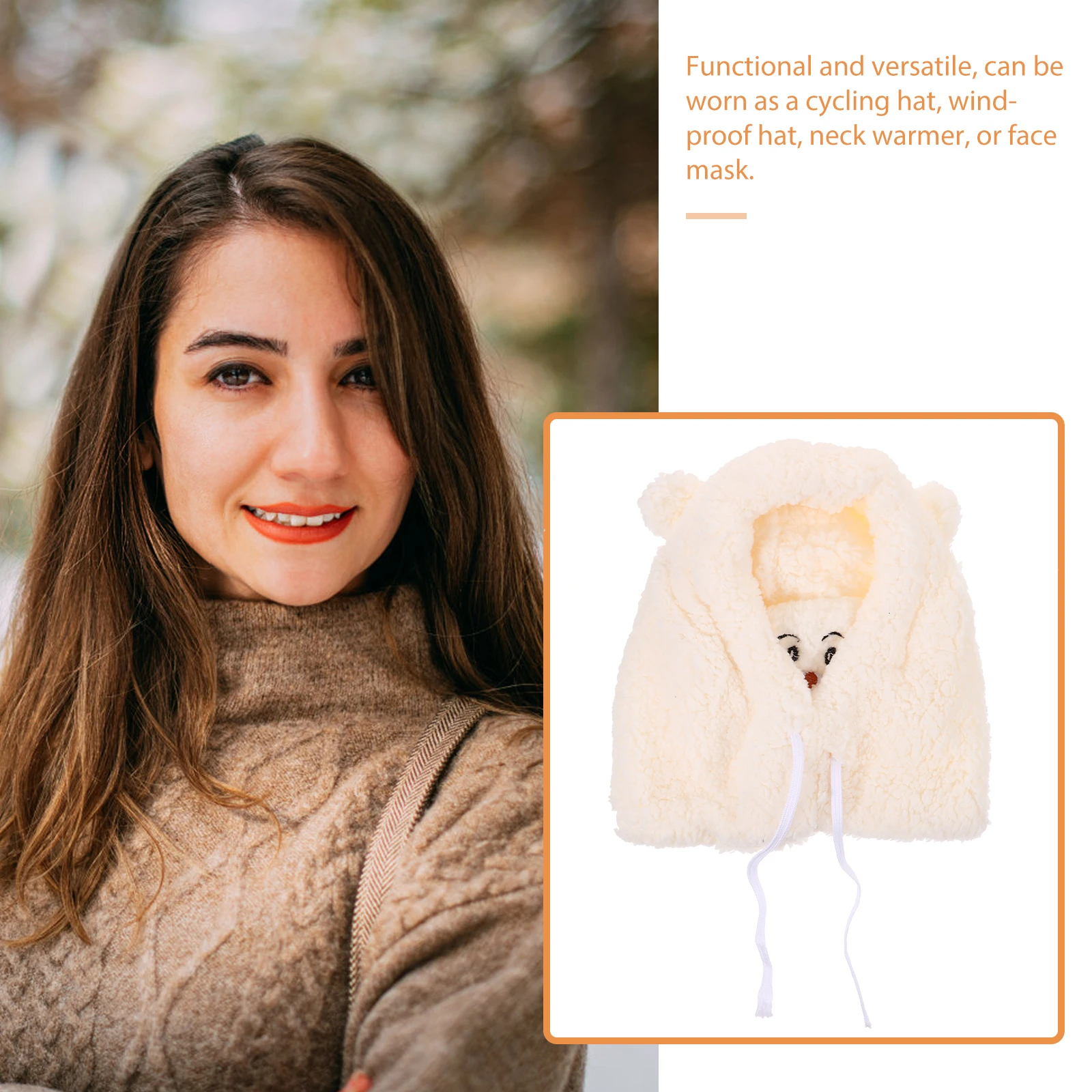 

Anti-Cold Facial Hood Windproof Water-Resistant Thermal Cycling Skiing Hiking Snowboarding Outdoor Winter Protection Warm Cotton