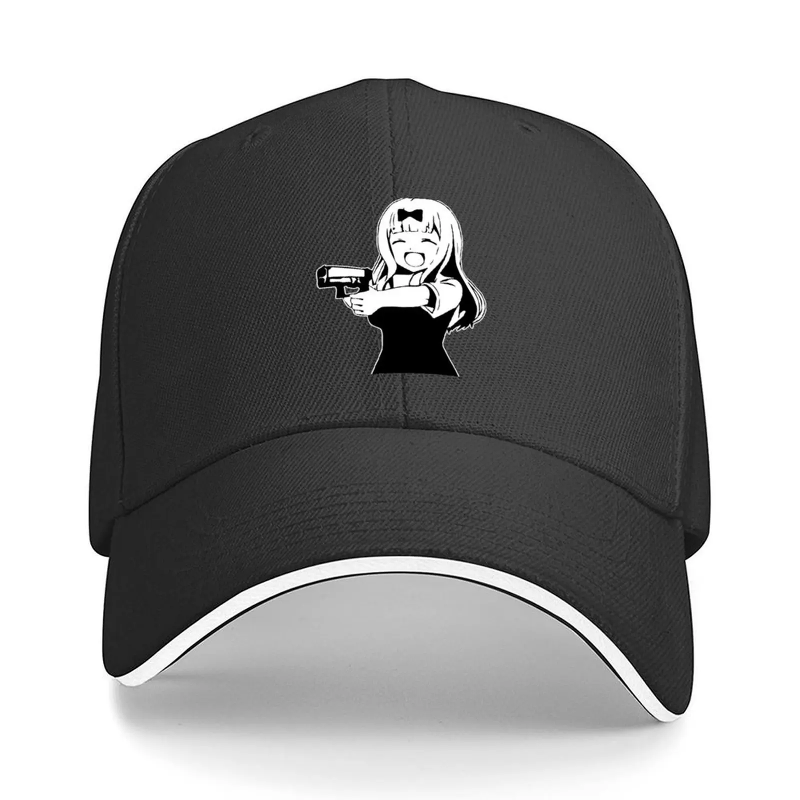

Chika fujiwara holds a gun anime girl with a gun Baseball Cap Hood party Hat cute Men Hats Women's