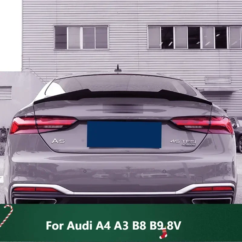 

New！ A5 Spoiler for Audi A4 A3 B8 B9 8V Real Carbon Fiber Rear Wing Saloon Tail Fin Sedan Accessories