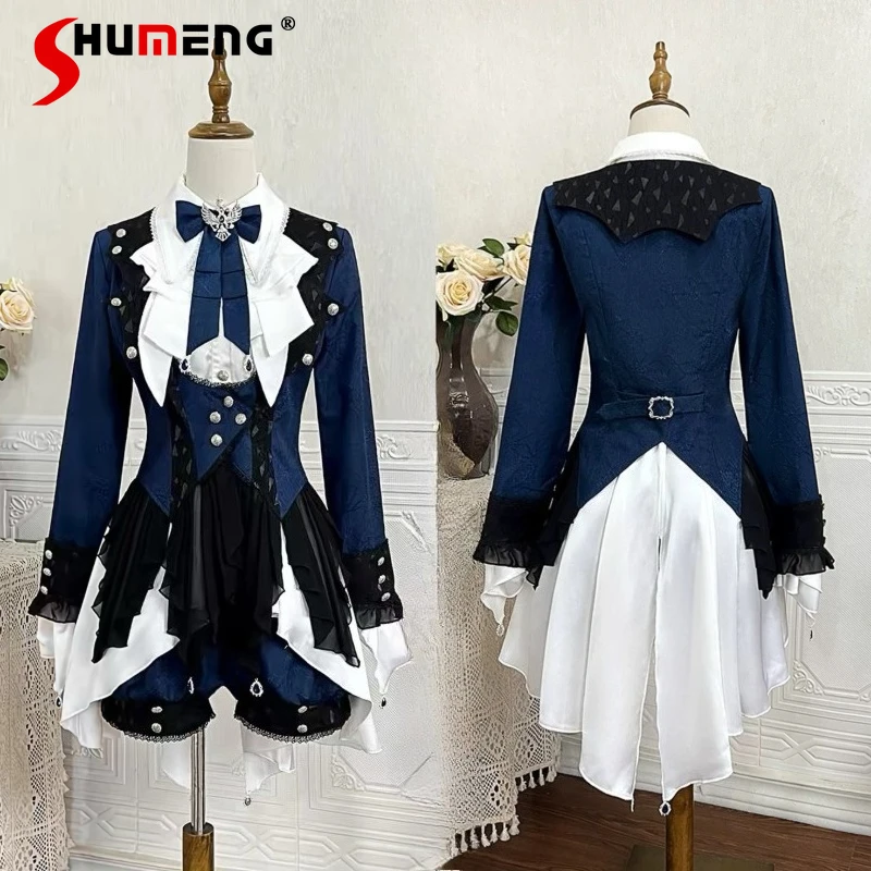 

Original Gothic Dark Court Prince Outfit Spring and Autumn New Women's Sweet and Cool Fashion Dress Shorts Jacket 3-piece Set