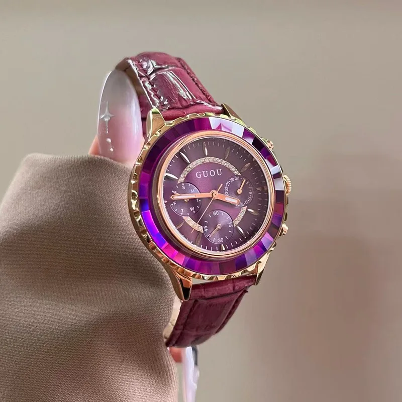 New Multi-Functional Quartz Wristwatch, A Luxurious And Fashionable Watch For Women.  A Small, Elegant Watch Suitable For Women.