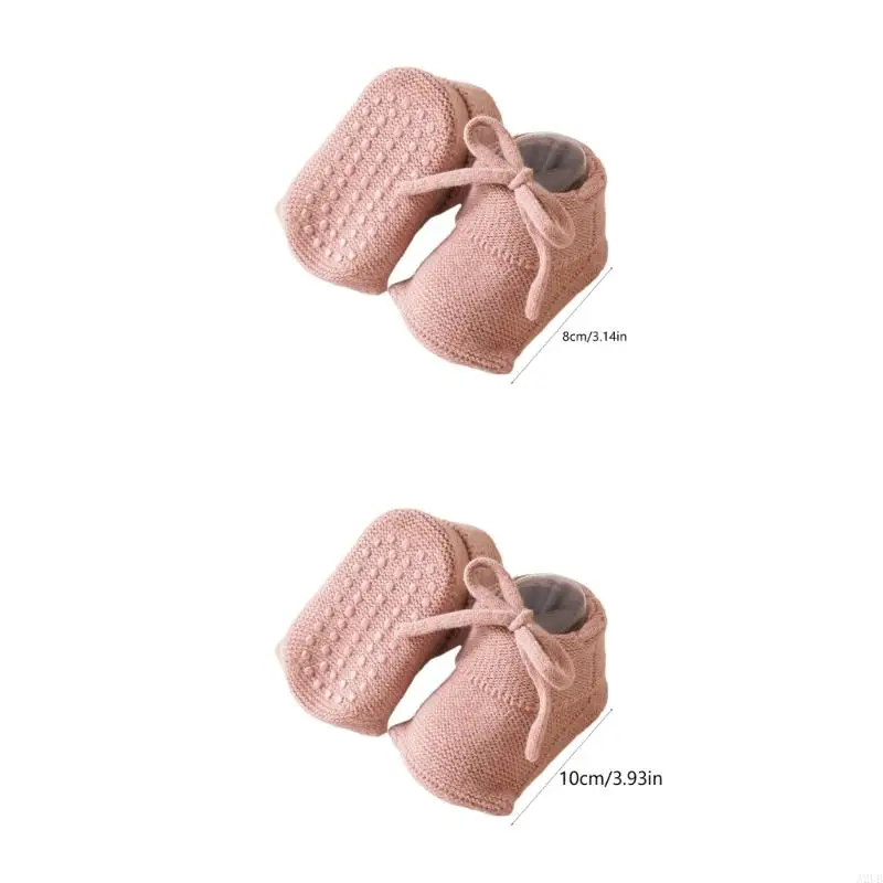 1 페어 코튼 블렌드 유아 양말 아기 학습을위한 안티 슬립 그립 a2ub