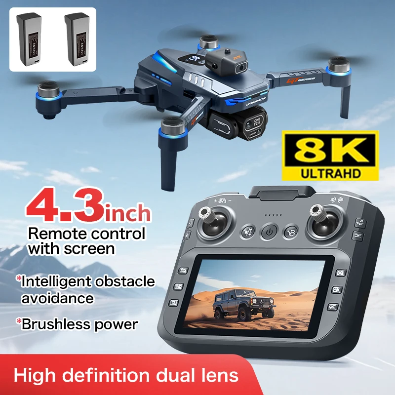 

GT8 Новый Дрон 4K HD Камера Предотвращение Препятствий Аэрофотосъемка Бесщеточный Дрон с экраном Складной RC Дрон Квадрокоптер RTF