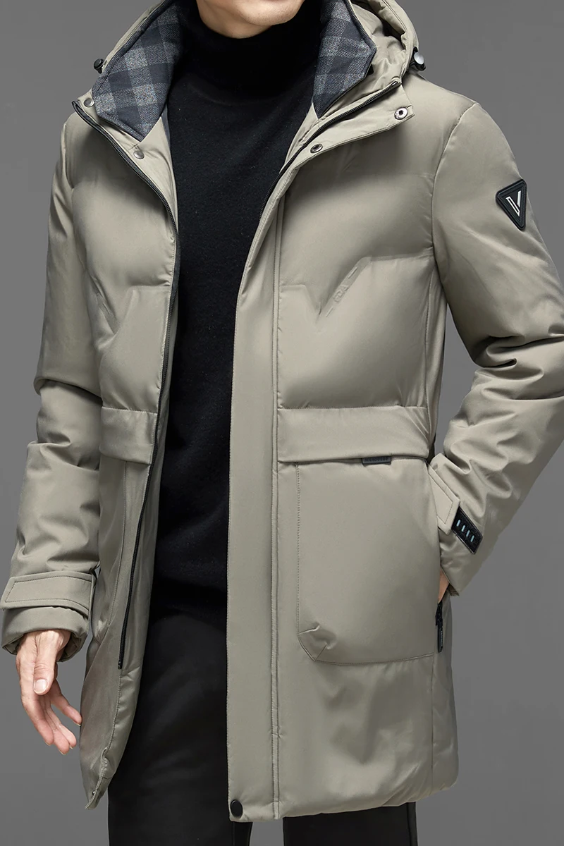 Abrigos de algodón con capucha de longitud media para hombre, chaquetas cálidas a prueba de viento para exteriores, ropa de invierno, novedad