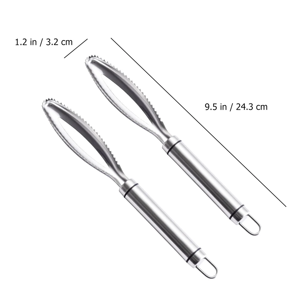 

4Pcs Fish Skin Scraper Stainless Steel Kitchen Tool Easy Clean AntiRust Practical Scaler Use