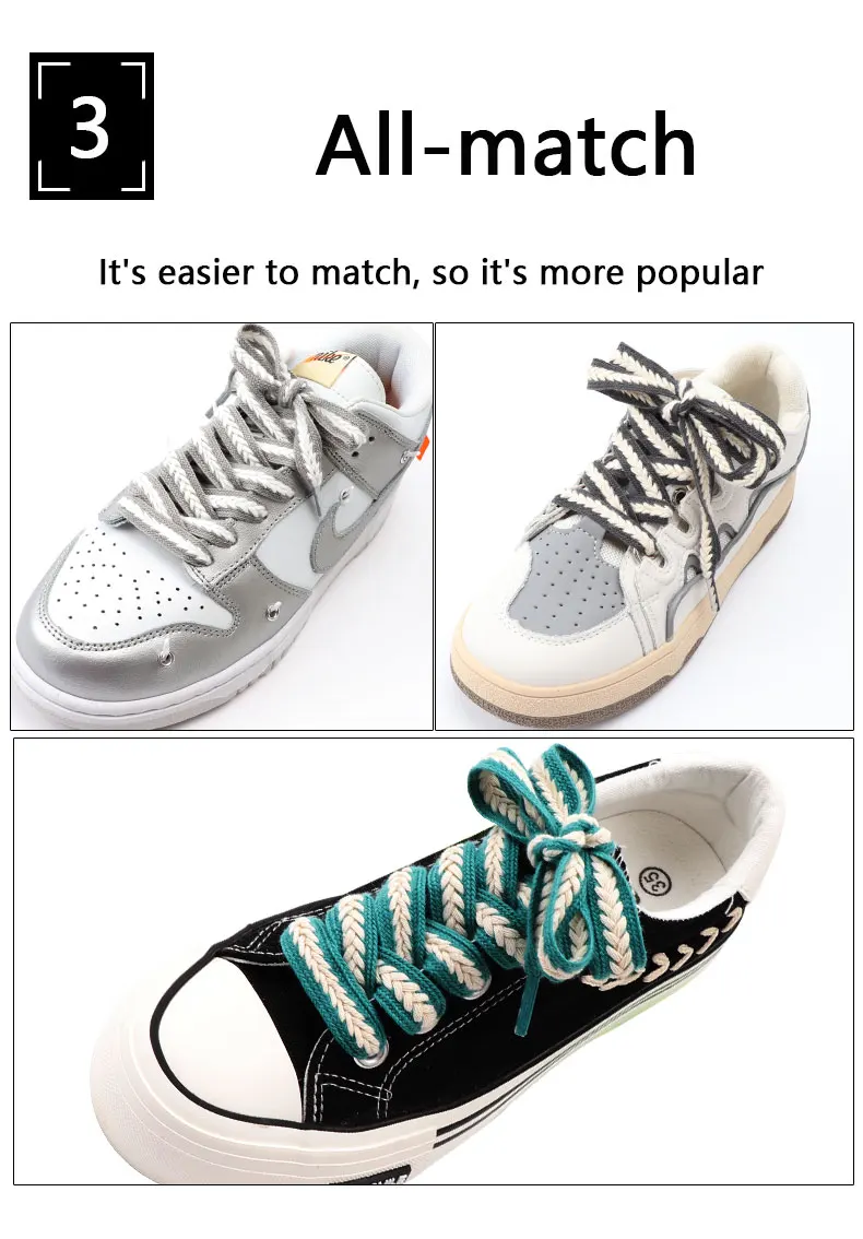 Flache Schnürsenkel für Sneaker, 1,5 cm breit, luxuriöse Regenbogen-Schnürsenkel für Damen und Herren, strukturiertes Gewebe, klassische Farben. – Detail 7