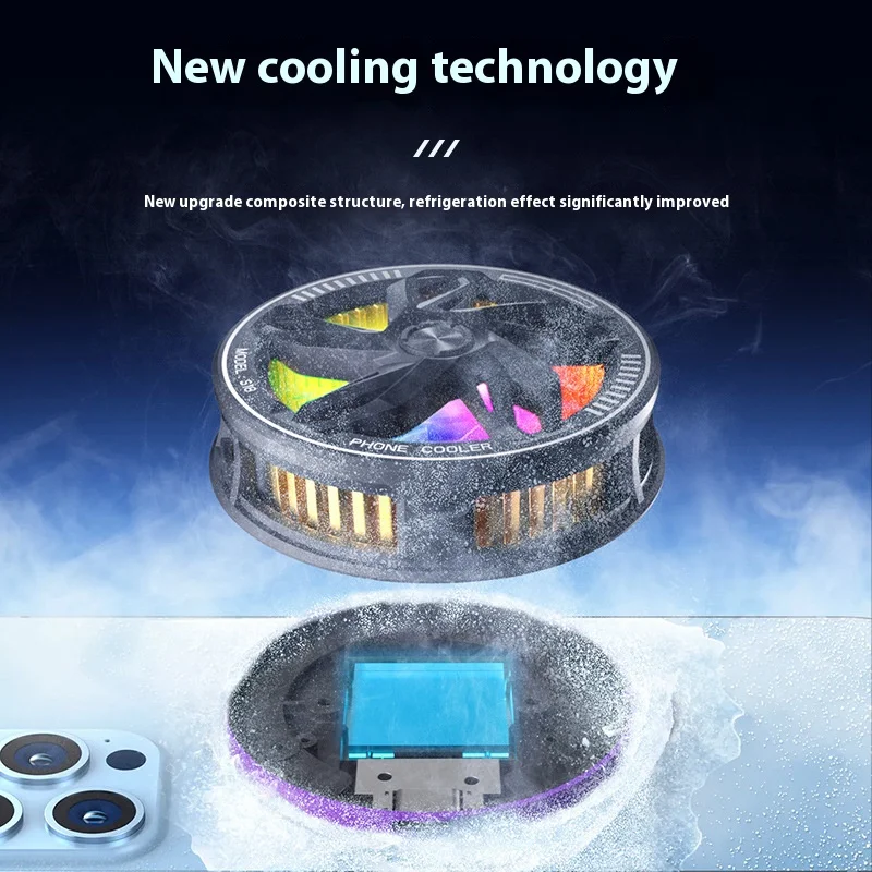 Icing Mobile Phone Radiator, Semiconductor Icing Magnetic Back Clip Universal Live Cooling Artifact Phone Cooler for Gaming