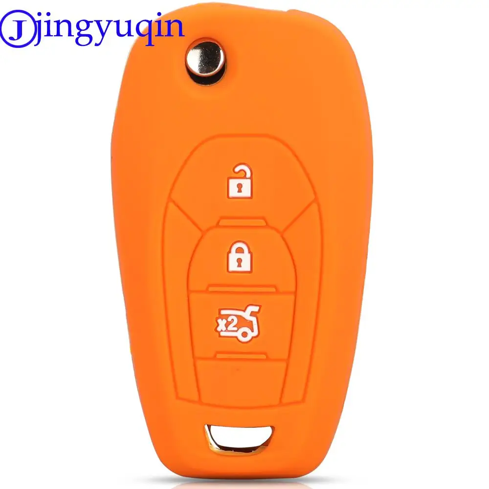 jingyuqin Silicone 2/3 Button Remote Car Key Shell Fob For Chevrolet Cruze Aveo 2014-2018 Car Key Case Folding Flid Parts