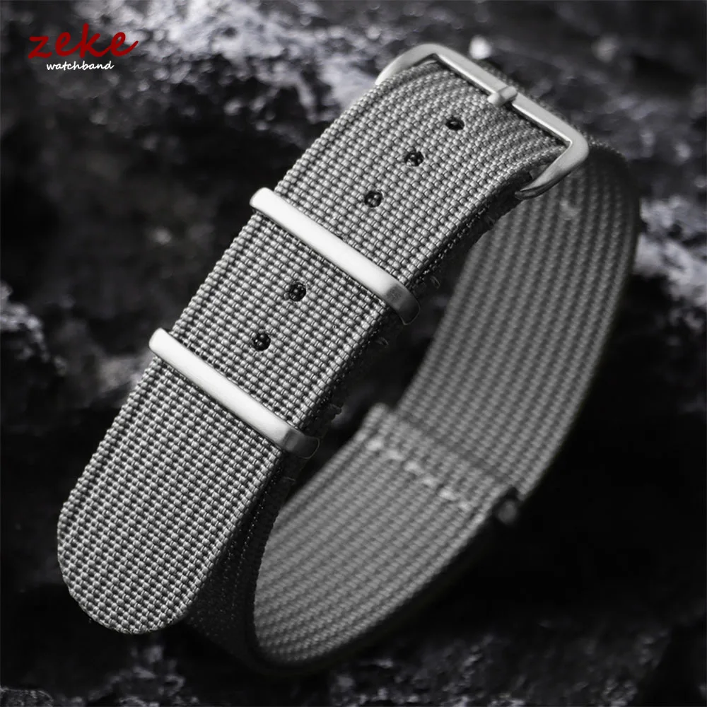 Geripptes Nylon-Uhrenarmband, Nylon-Uhrenarmband, 18 mm, 19 mm, 20 mm, 22 mm, Uhrenarmband-Zubehör für Militärsportarten, gewebtes Uhrenarmband