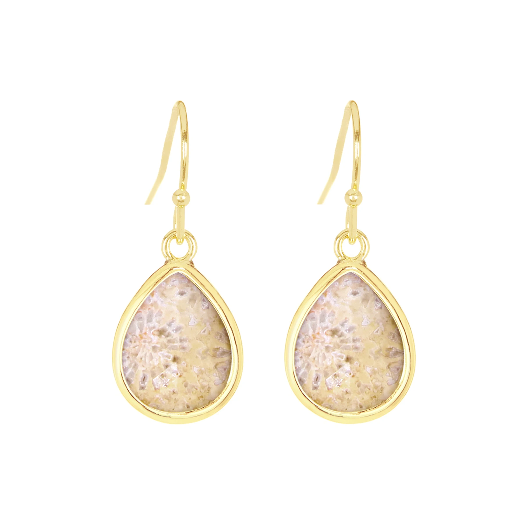 Lily Fossil Fancy Cut Teardrop Earrings Gemstone Earrings for Women