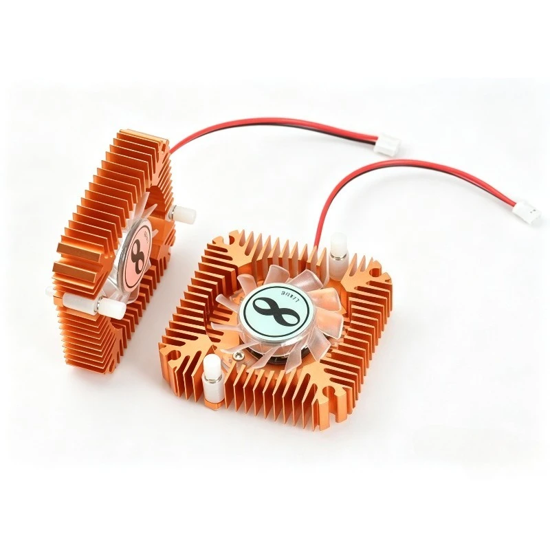 55mm 2Pin Gold Aluminum Graphics Card Cooling Fan Heatsink Quiet CPU VGA Cooler Desktop PC Computer Replacement Cooling Parts