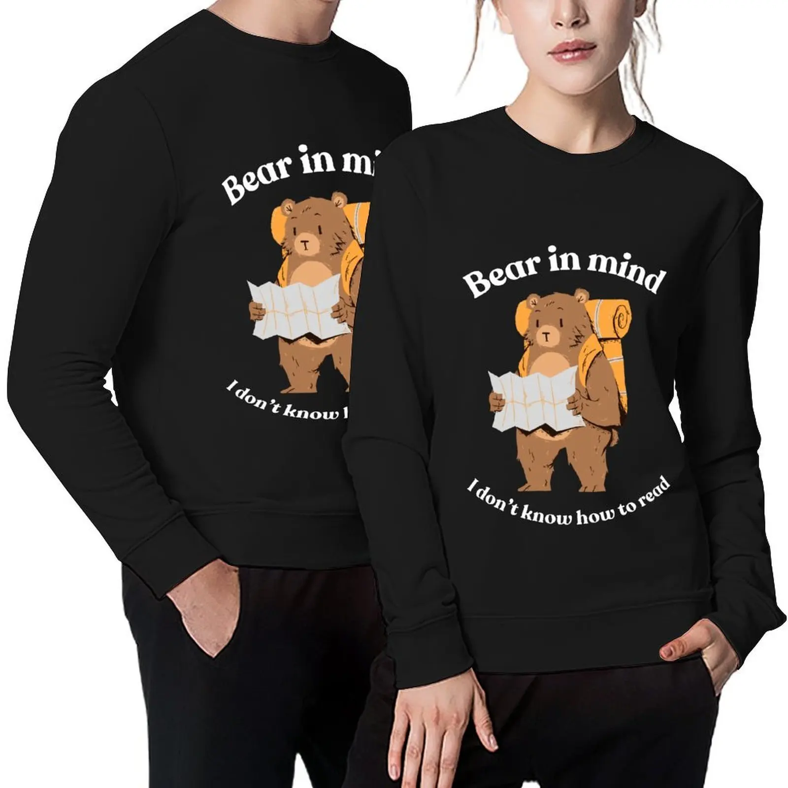 

Cute Funny Bear in Mind Adventure Hiking Pullover anime clothing men's clothing men wear hooded sweatshirt for men