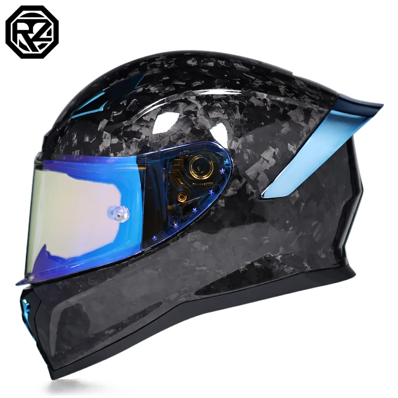 

Motorcycle helmet: carbon fiber, full helmet, forged material, single lens, motorcycle helmet, reserved Bluetooth headset