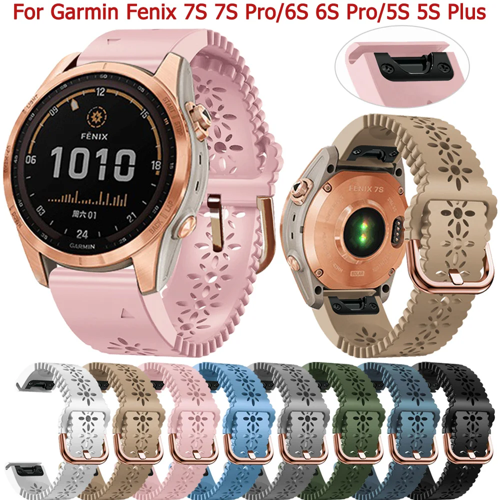 For Garmin Fenix 7S Pro 6S Pro 5S Plus Strap Woman 20mm Silicone Quickfit Watchband For Fenix 7s 6s 5s Watch Bracelet Accessory