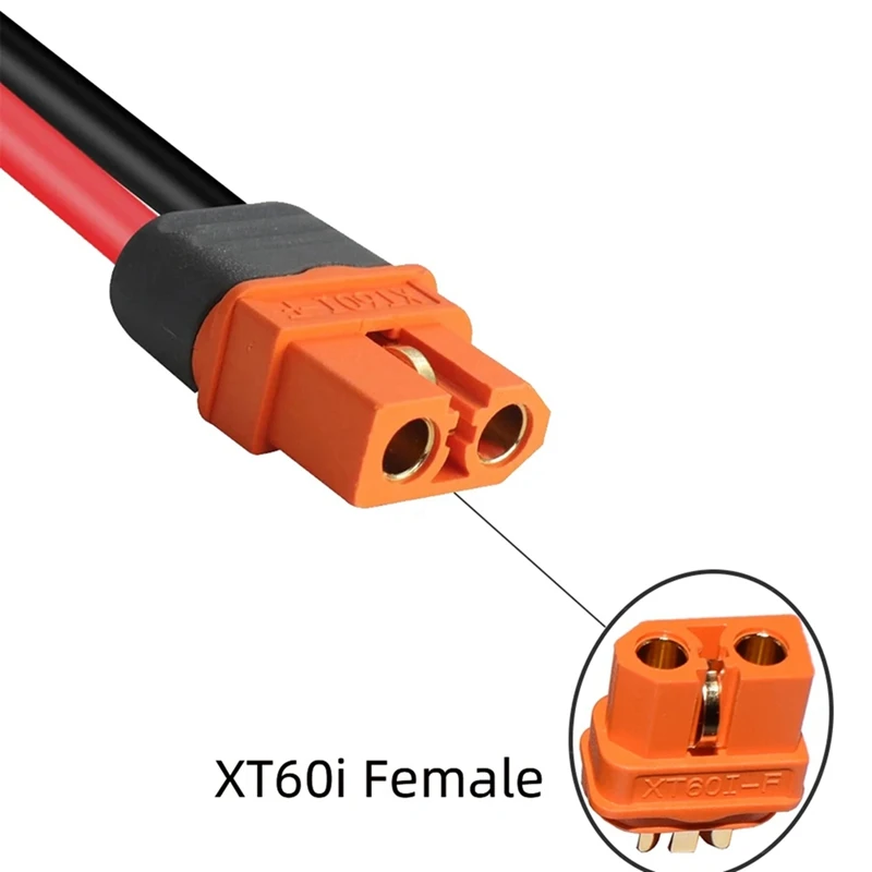 12AWG Xt60i гнездовой разъем для уплотнительного кольца для радиоуправляемой батареи, солнечной портативной электростанции и солнечной панели-AT64