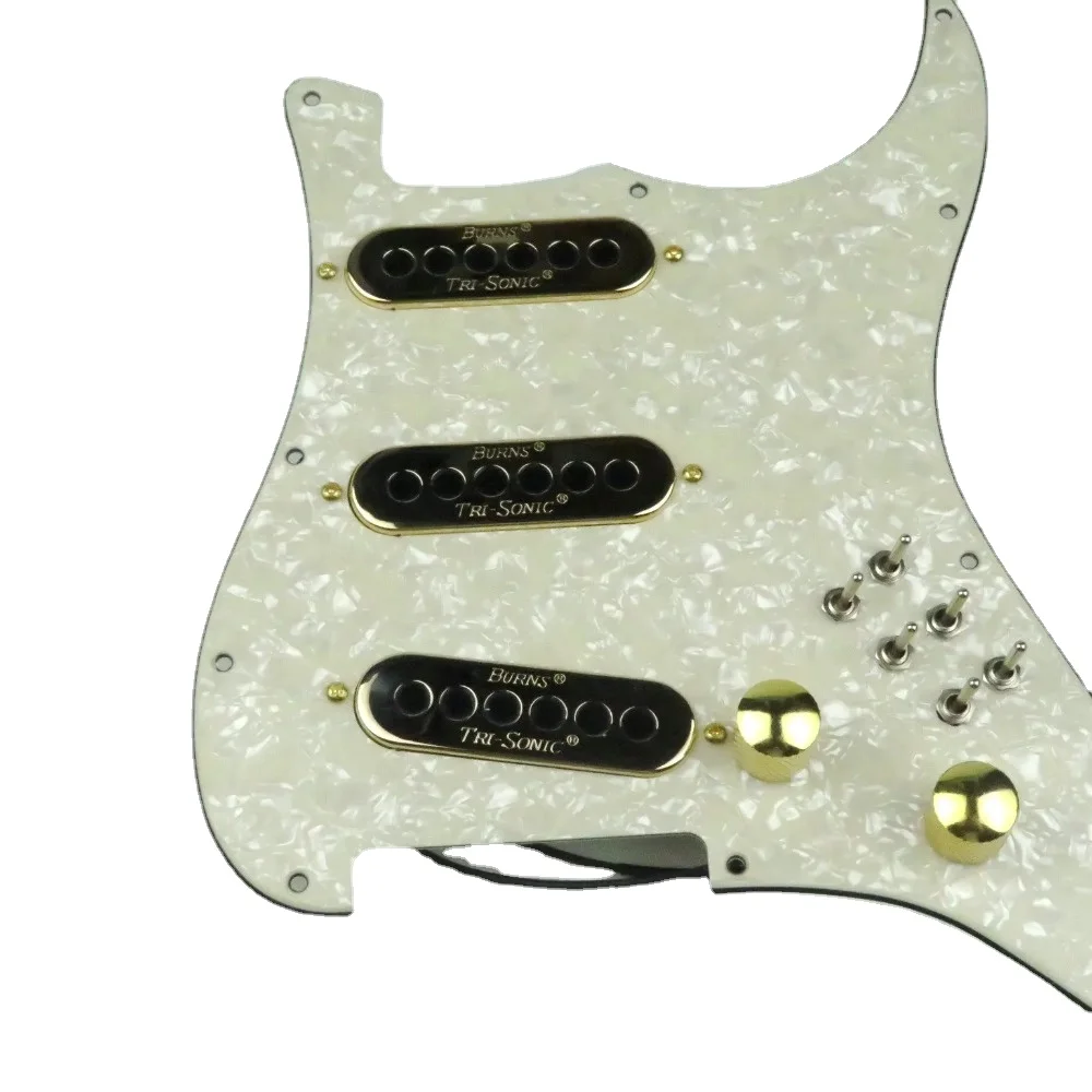 Burns London Tri-Sonics Brian May Strat Loaded Pickguard Gold / Light yellow pearl