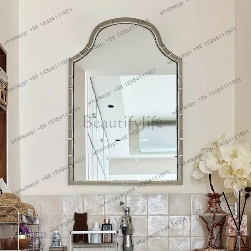 PG French bathroom mirror special-shaped washstand wall-mounted bathroom bamboo joint American bathroom mirror