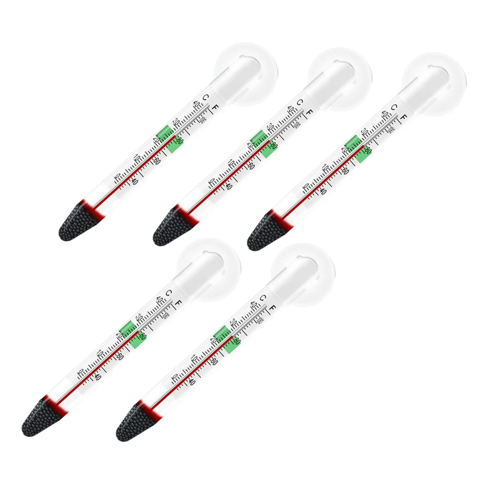 5Pcs Aquarium Thermometer Suspended Design Easy Read Submersible Thermometer