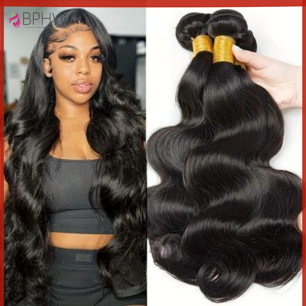 

100% пучки человеческих волос Body Loose Wave 26 28 30 дюймов 1 3 пучка натуральных волос Remy Наращивание необработанных волос BPHW Hair