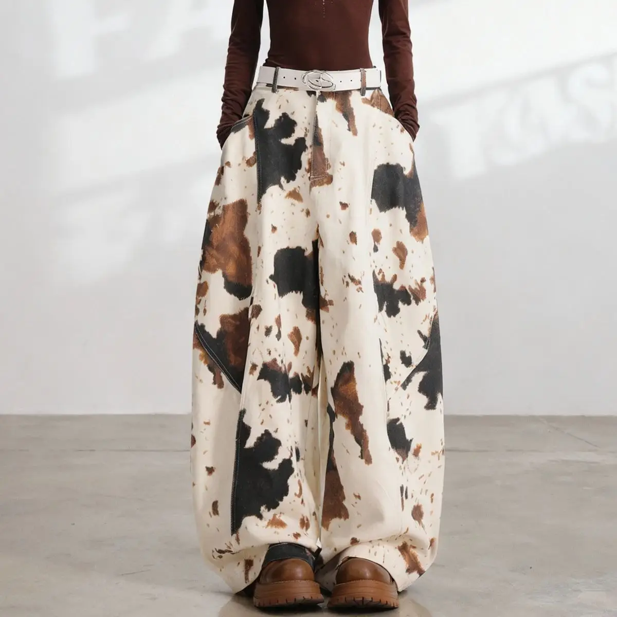 

Y2k Women Baggy Jeans Harajuku Vintage Graffiti Cow Print Denim Trousers Japanese 2000s Style Jeans Men Pants Oversize Clothes