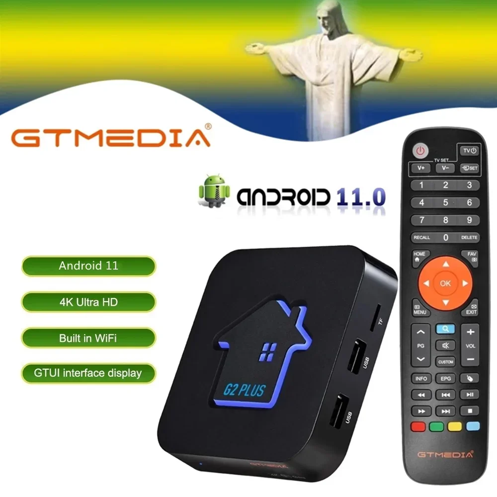 [Genuine]GTMEDIA G2 PLUS Android 11 TV Box 4K Ultra HD with Semi-Conductor 905W2 Quad-core 2G RAM16GB ROM 2.4G WIFI Media Player