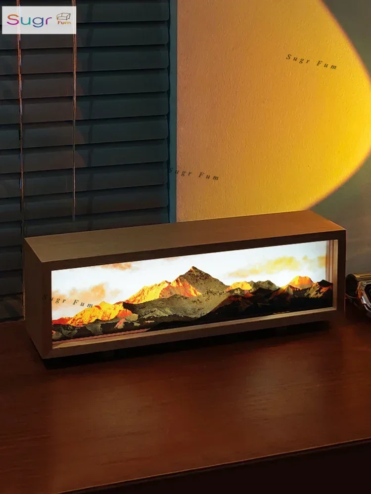 

Mount Everest Rizhao Jinshan креативный подарок на день рождения атмосфера прикроватная лампа зарядка свет живопись настольный ночник орнамент