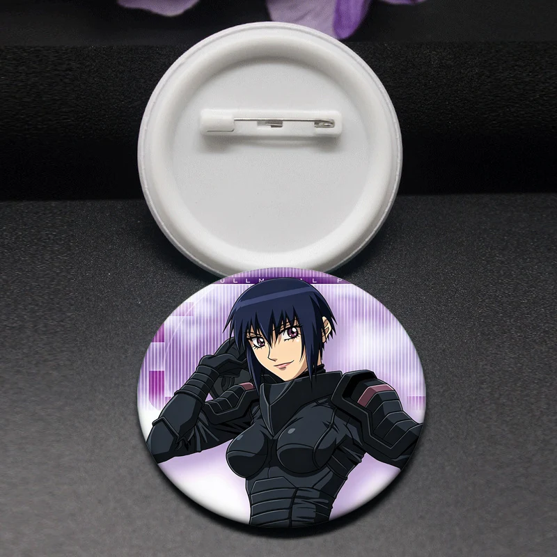 Full Metal Panic! Anime Badge Round Display Brooches Sousuke Sagara,Kaname Chidori Cartoon Lapel Pins Bag Decor Jewelry Gifts