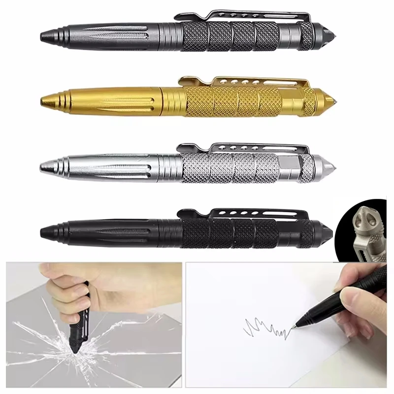 Multi Functional Tactical Pen Outdoor Self-defense B2 Tungsten Steel Head Emergency Glass Breaker Protection Survival EDC Pen