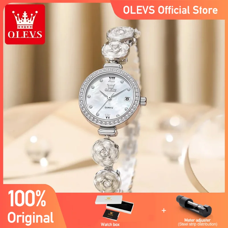 OLEVS 5638 Women Watches Elegant Luxury Original Quartz Watches Chain Strap Waterproof  Diamond Bracelet Ladies Date Watch New