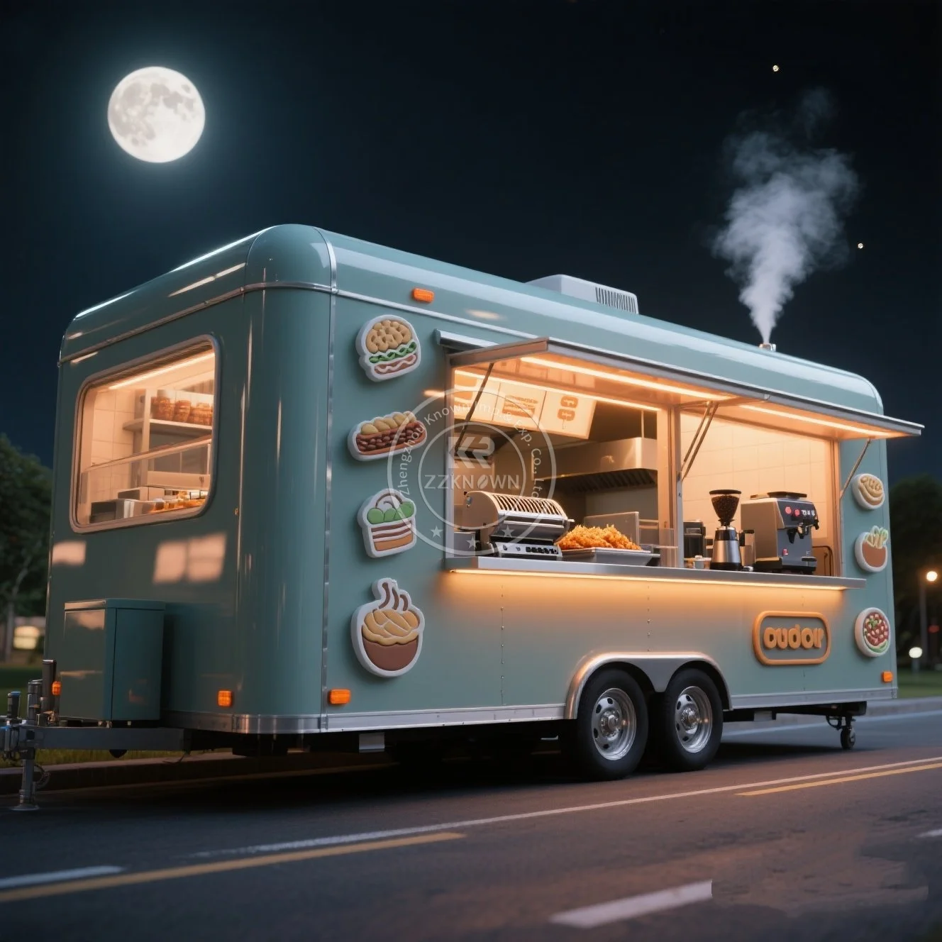 

Новый тип, уличный фургон, тележка для общественного питания, гамбургеры, автобус для мороженого, грузовик, мобильный прицеп для еды с полной кухней