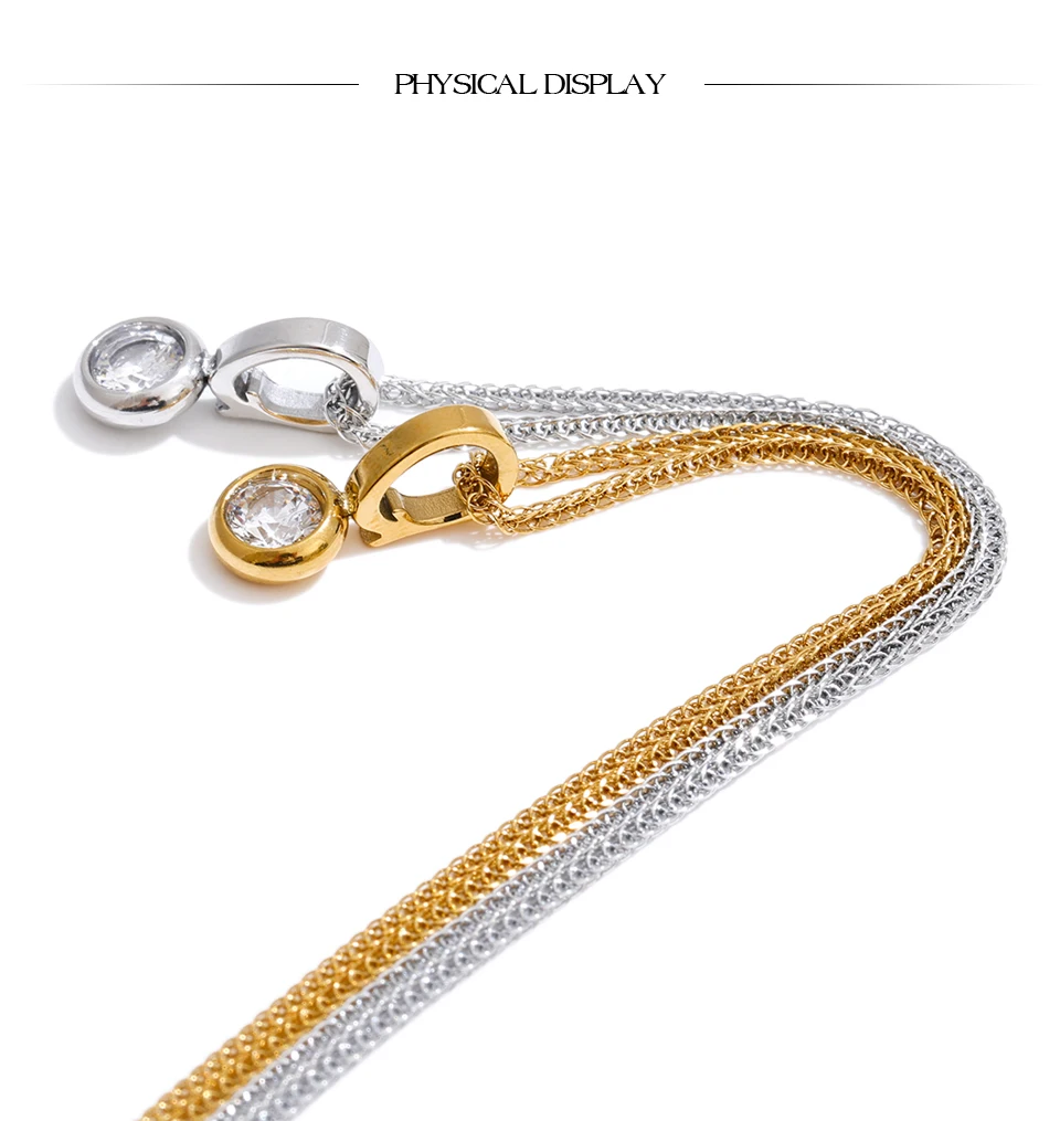 Yhpup Edelstahl Kleine Exquisite CZ Zirkonia Anhänger Halskette für Frauen Trendy Fashion Chic Kragen Schmuck Empfehlen Geschenk – Detail 3