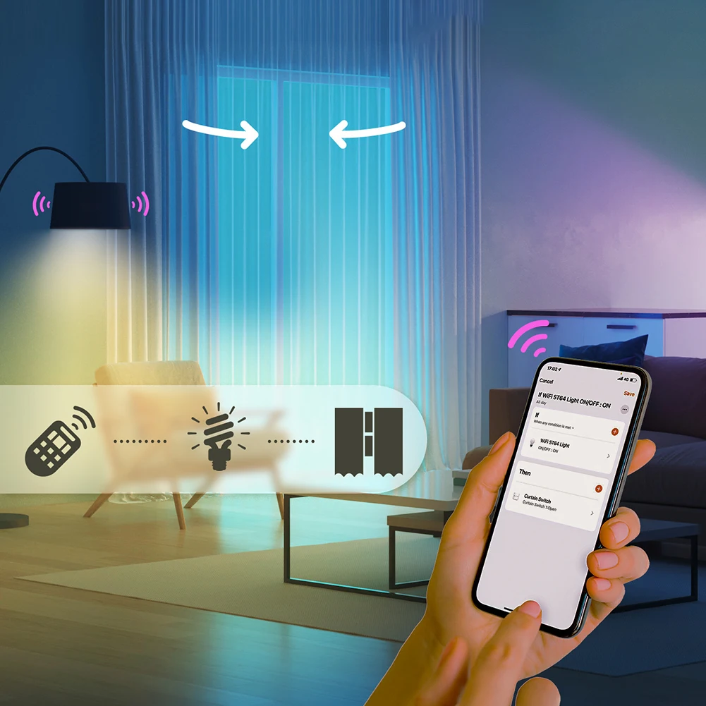 

Tuya WiFi Smart ST64 Edison LED Light Bulbs 2700K-6500K LED Filament Smart Bulb Dimmable Work with Alexa/Google Home APP Control