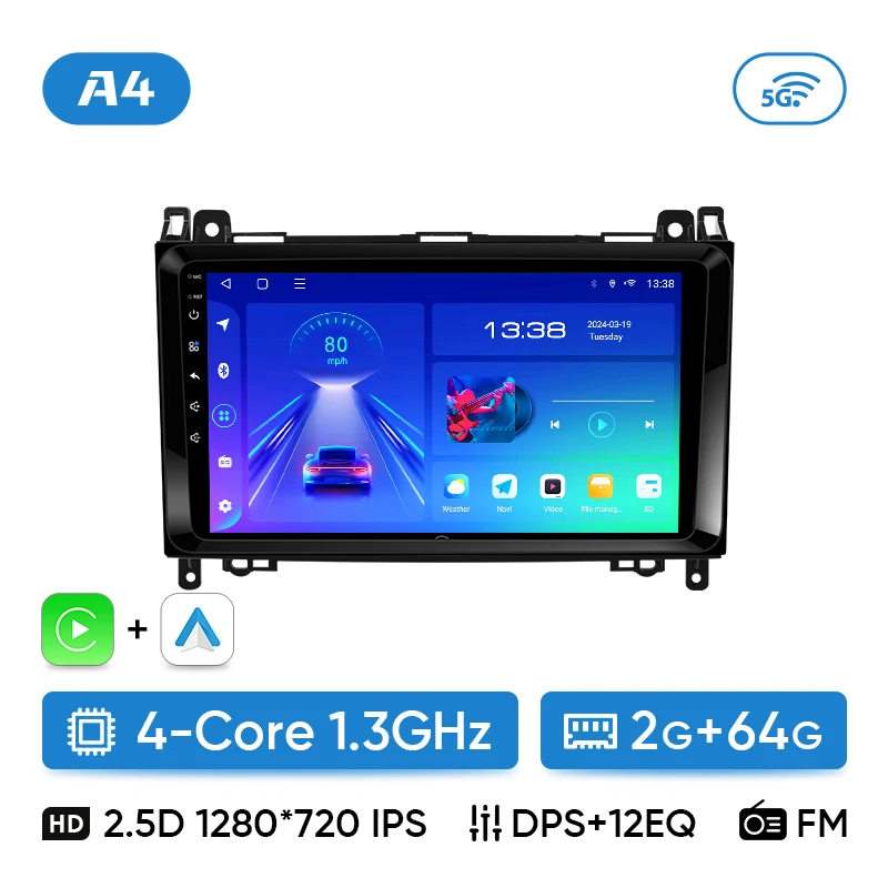 Ainavi Autoradio Voor Mercedes Benz B200 W169 W245 Viano Vito W639 Sprinter W906 Draadloze Carplay Android Auto Multimedia Speler