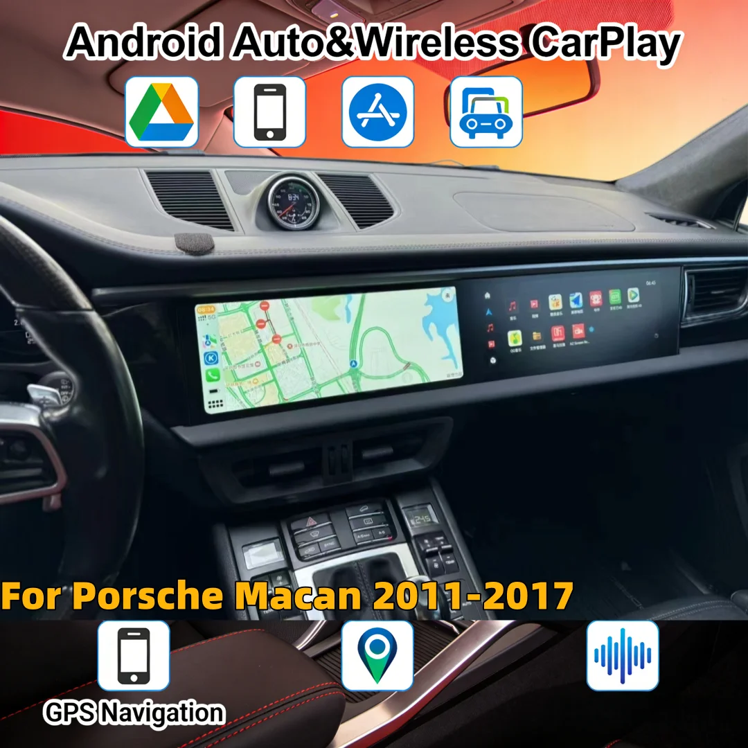 mz For Porsche Macan 2011-2017 Radio Android 2din Car multimedia Video Player HU 8G+256GB 4G LTE wireless Dual Screen BT Carplay