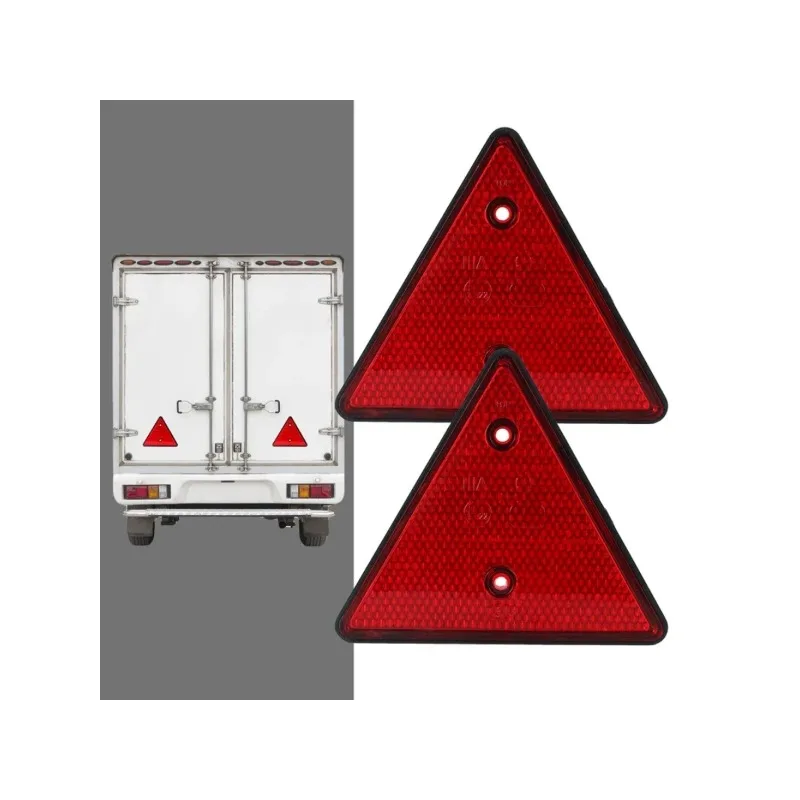 Red Rear Reflectors Car Accessories Triangle Reflective Fit for Trailer Motorcycle Caravan Truck Boat image 6
